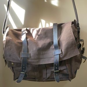Lifewit canvas brown messenger laptop bag